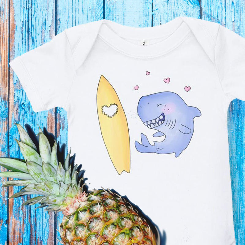 Love bites shark inspired baby romper / bodysuit / similar to onesie