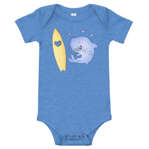 Love bites shark inspired baby romper / bodysuit / similar to onesie