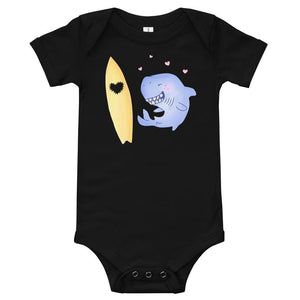 Love bites shark inspired baby romper / bodysuit / similar to onesie