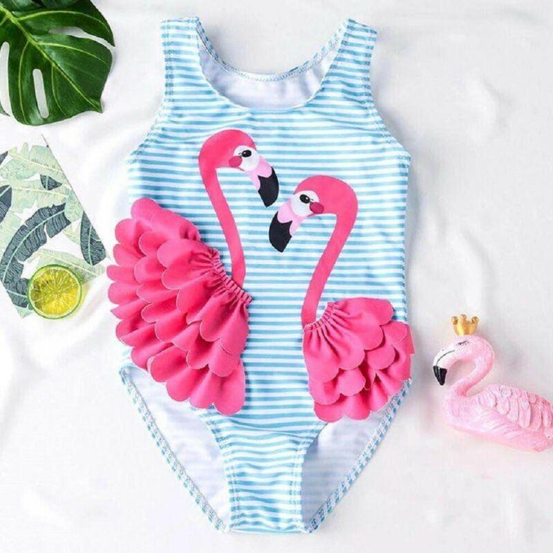 Flamingo baby one-piece bathing suit