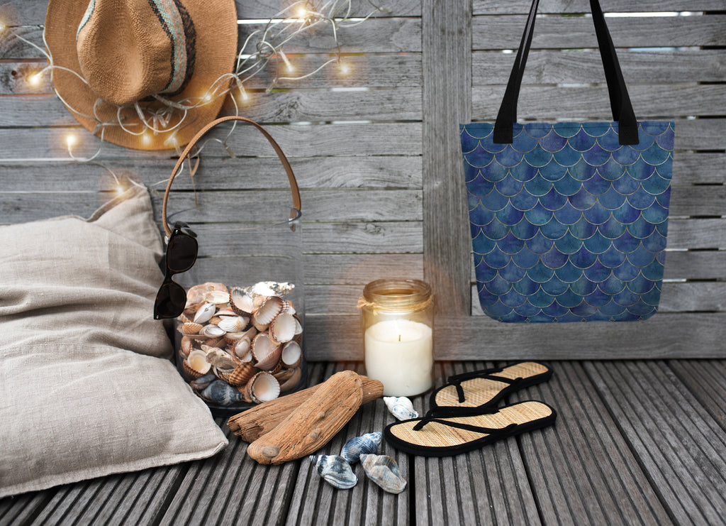 Beautiful mermaid scale tote bag for all gizmos and gadgets