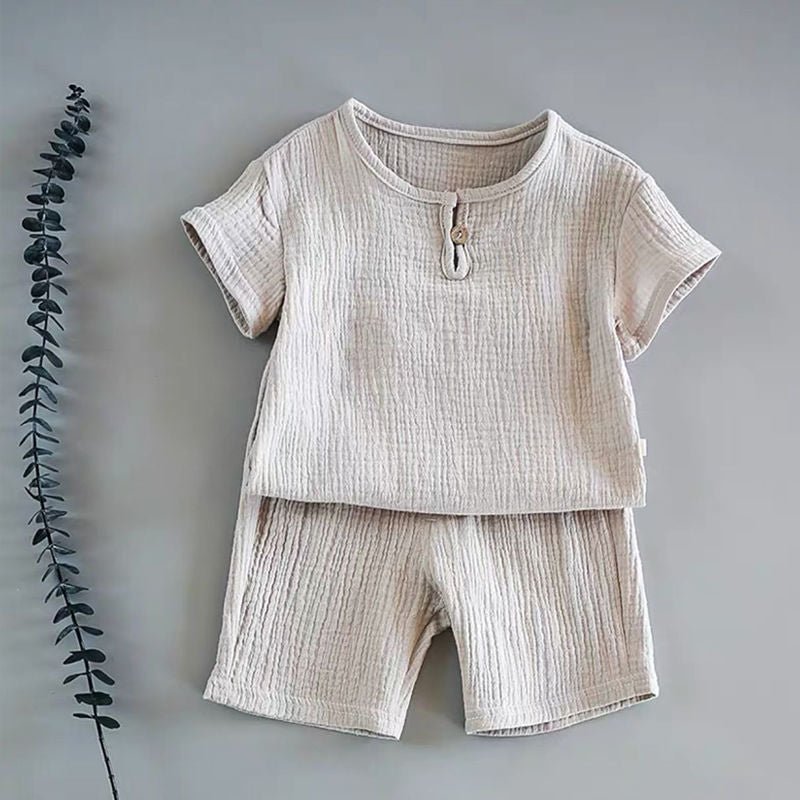 Boho neutral baby clothes in green beige blue and white Surfersandyogis