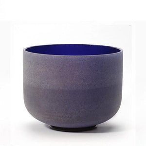 Indigo crystal singing bowl - Crystal Goddess Frosted Quartz Singing Bowl in a deep indigo color - A Note Third Eye Chakra 8"