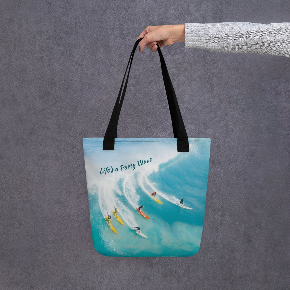 Life is a party wave tote bag