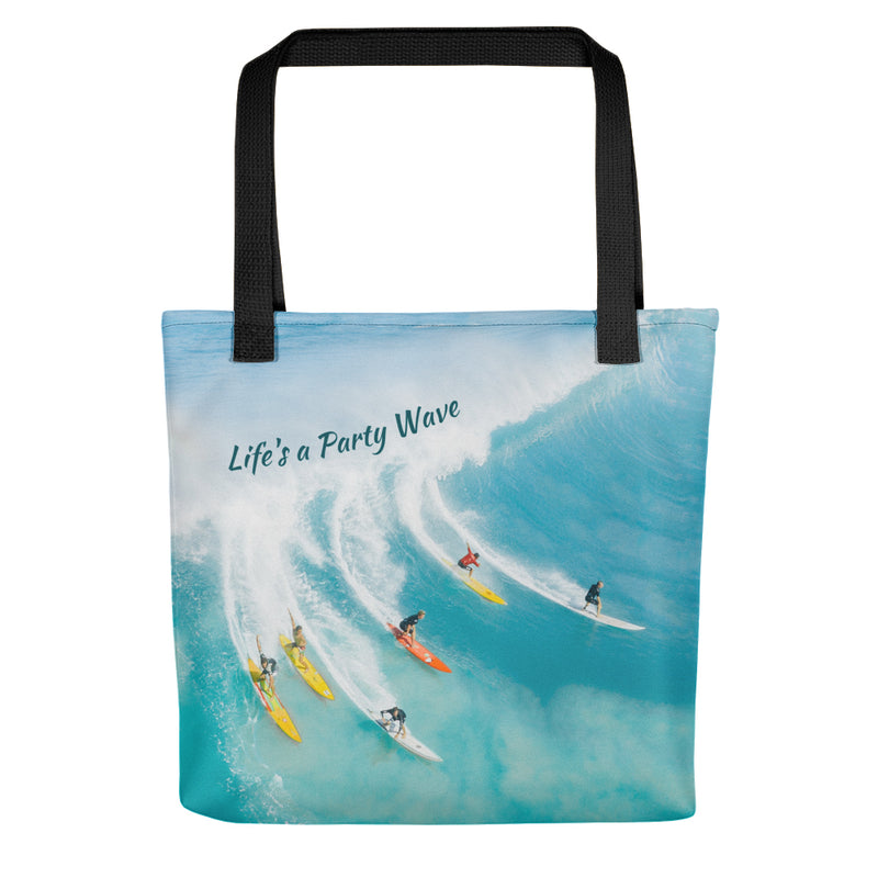 Life is a party wave tote bag
