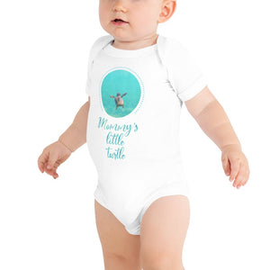 Turtle baby clothes in white - Mommy's little turtle baby bodysuit