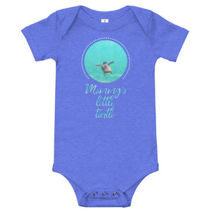 Turtle baby clothes in blue - Mommy's little turtle baby bodysuit
