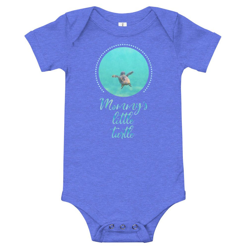 Turtle baby clothes in blue - Mommy's little turtle baby bodysuit