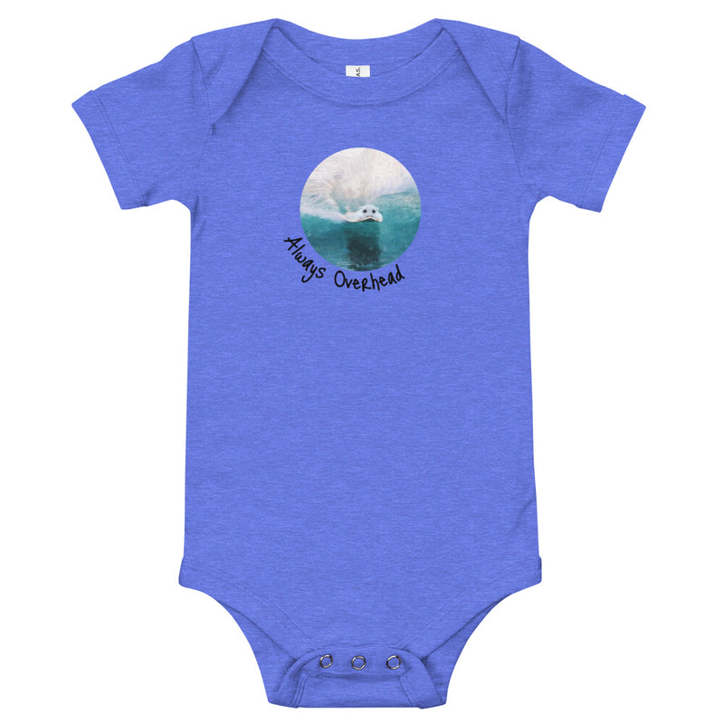 Always Overhead Surfer Baby Bodysuit in blue