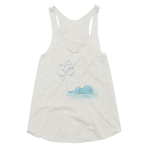 Bubbly yoga elephant - Women's Tri-Blend Racerback Tank