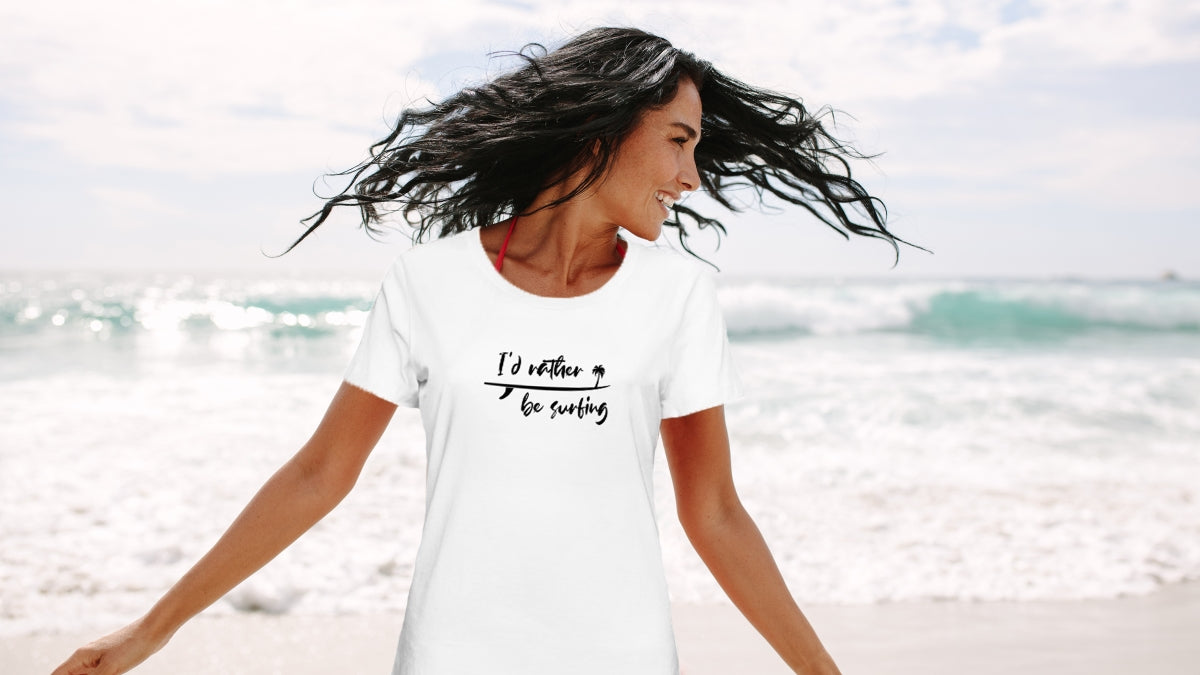 Rather be surfing shirt eco tee