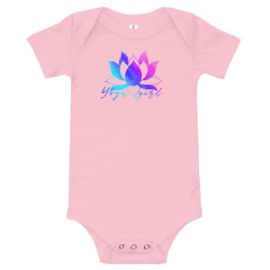Rainbow lotus yoga girl baby romper