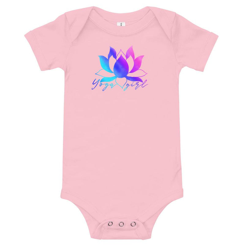 Rainbow lotus yoga girl baby romper