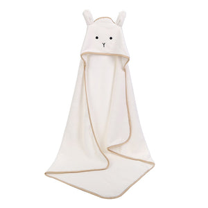 White bunny baby bath towel with hood - cute and comfortable