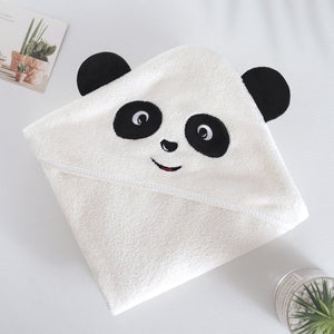 Panda baby bath towel with hood