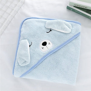 Blue dog baby bath towel