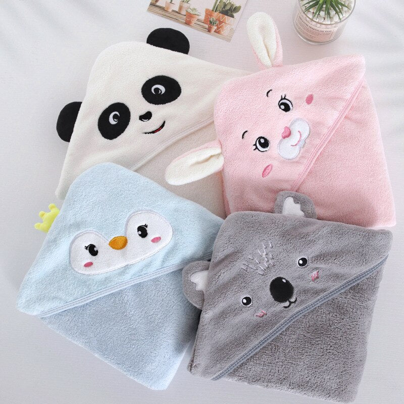 Animal baby bath towels with cute hoods