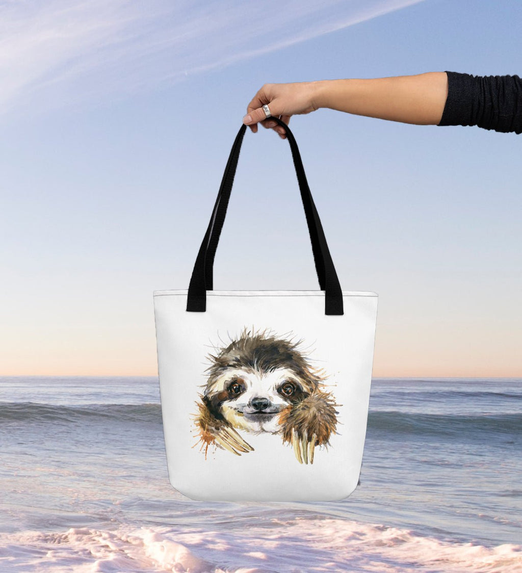 Curious sloth tote bag - perfect for the beach