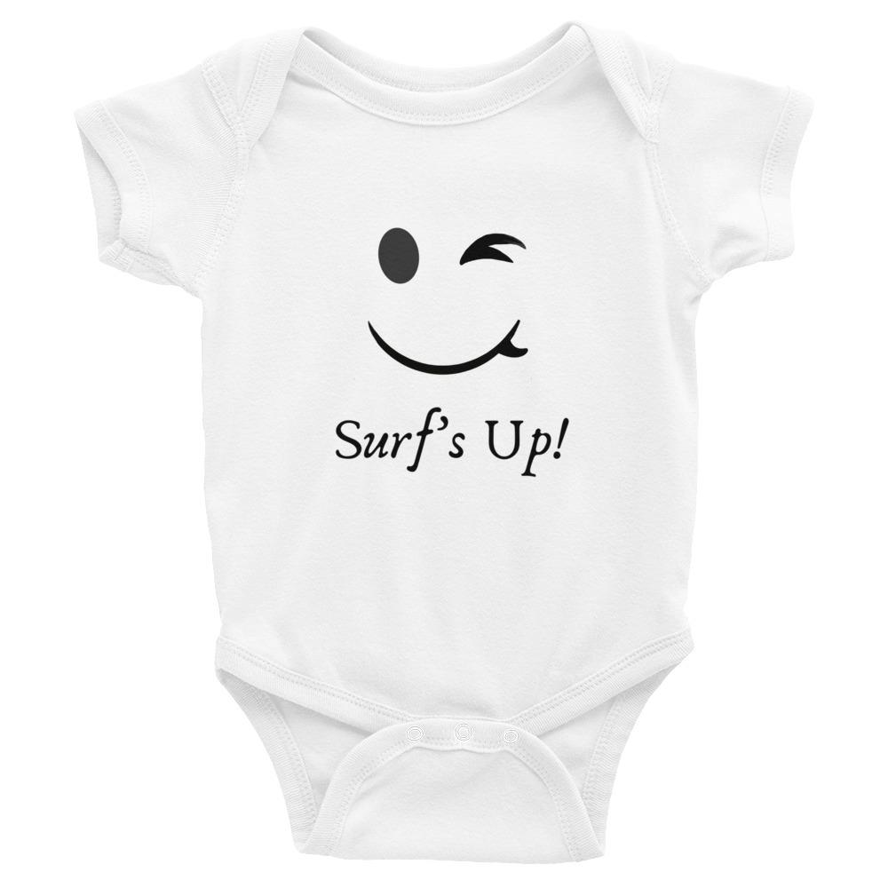 Surf board smiley baby romper