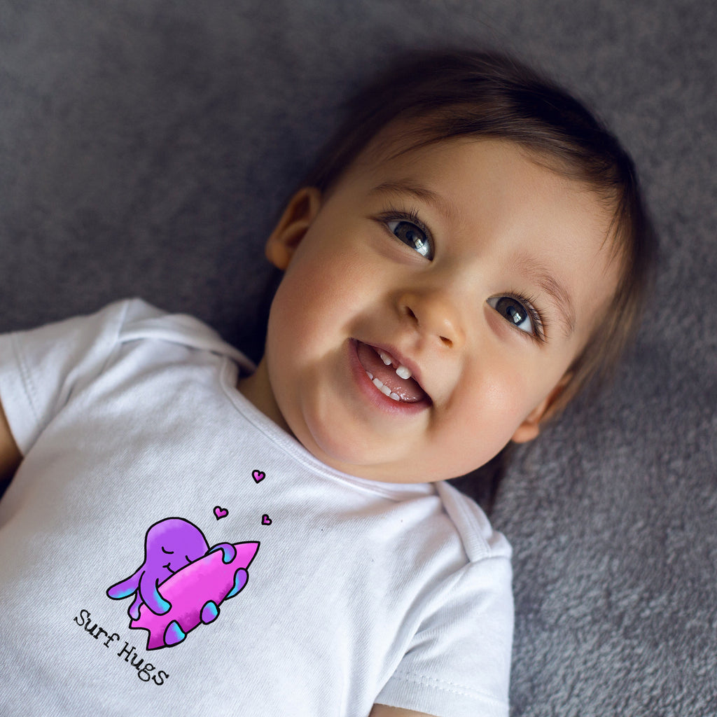 Surf Hugs personalized octopus baby bodysuit