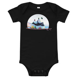 Surf panda baby clothes - Panda surf love - baby romper / bodysuit <3