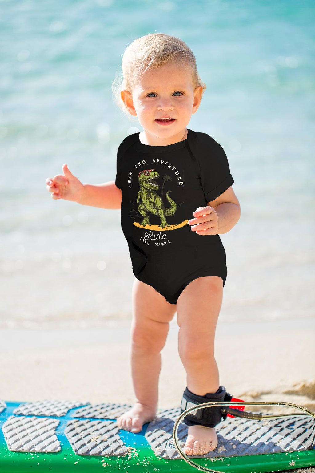 Ride the wave - cool surfer baby bodysuit