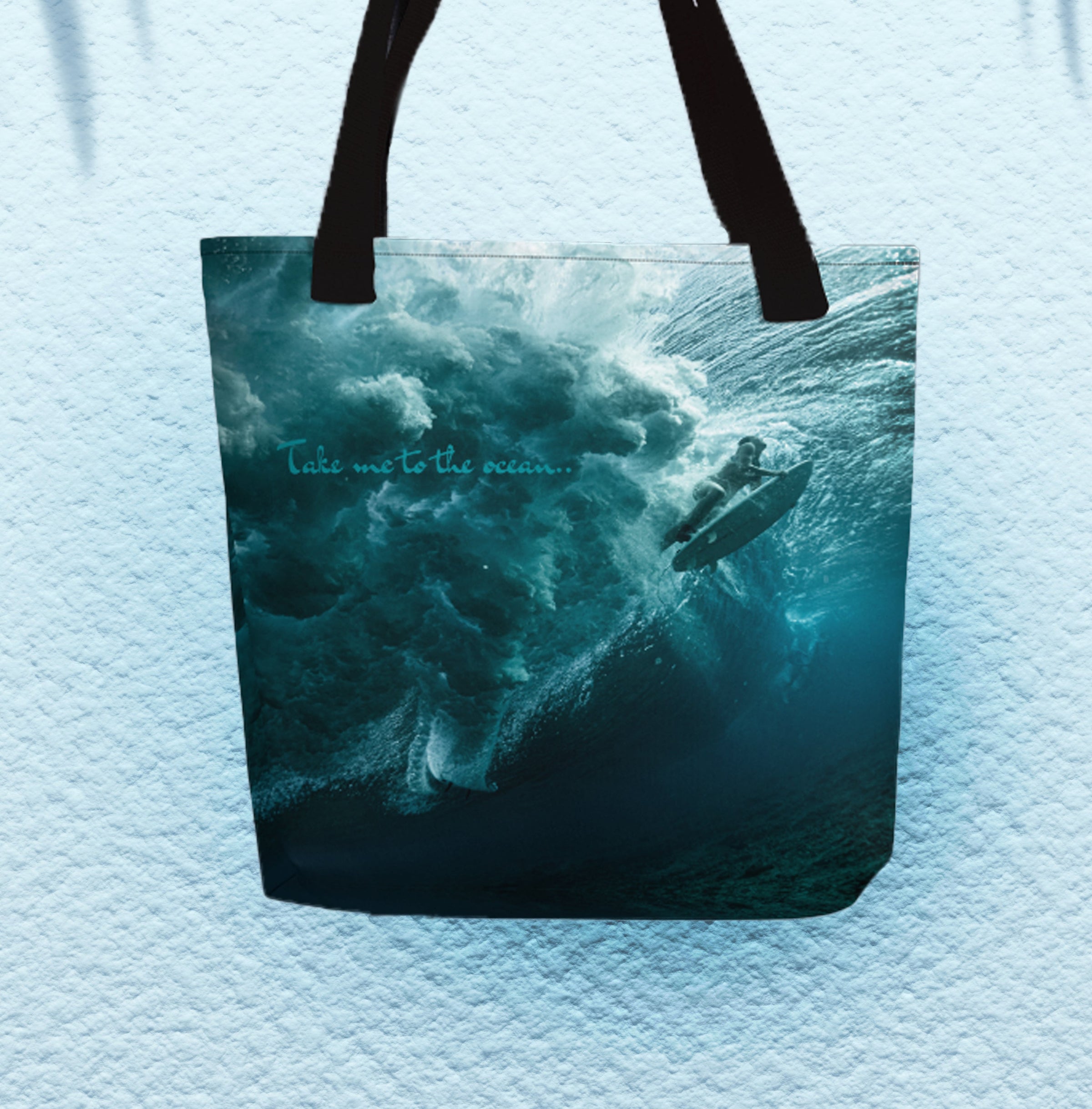 Wave surf tote bag - Take me to the ocean duck-dive surf tote bag