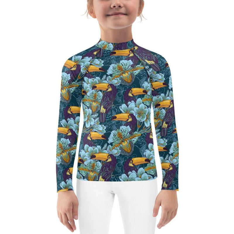 Tropical tuscan birds Kids Rash Guard