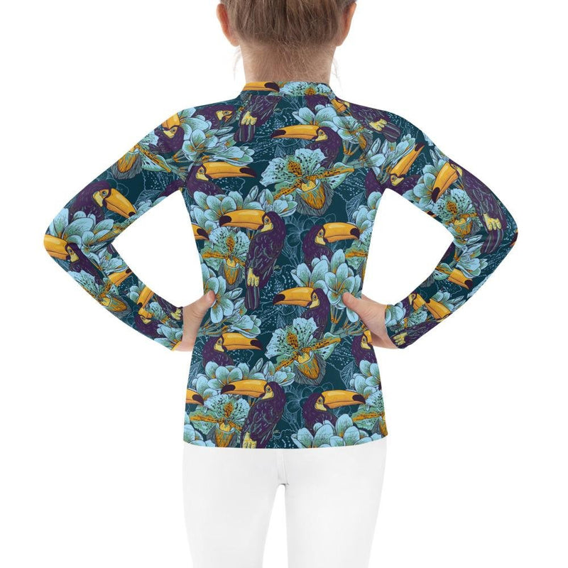 Tropical tuscan birds Kids Rash Guard