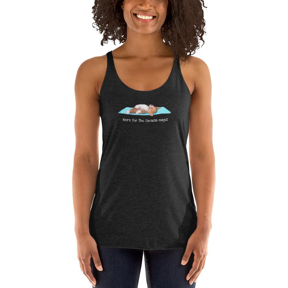 Here for the Savasa-naps corgi yoga racerback tank – Surfersandyogis