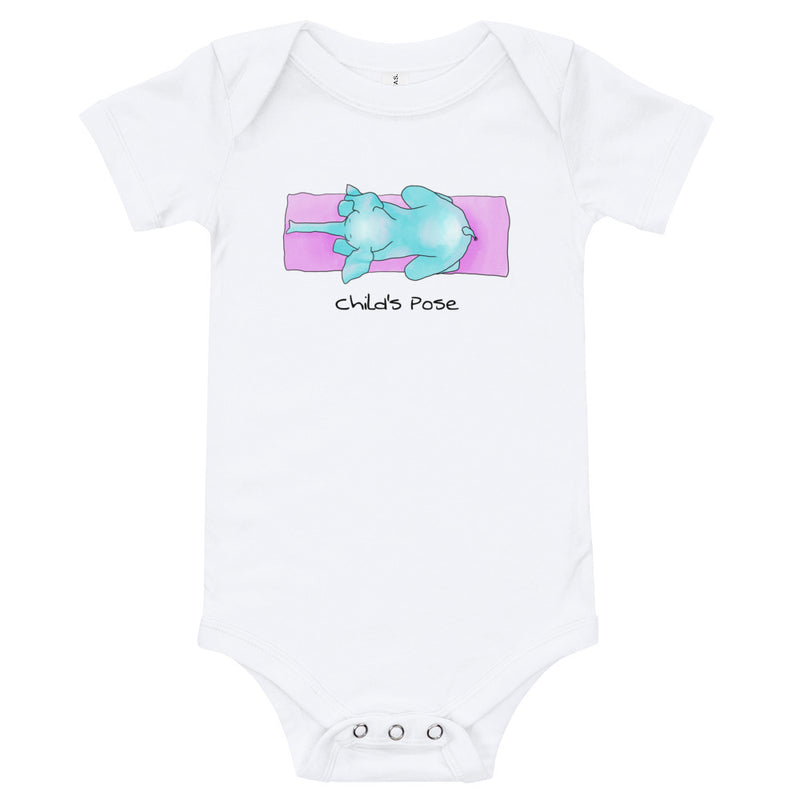 Baby yoga romper with elephant - Child’s Pose Baby Elephant Yoga Romper <3