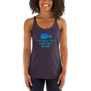 Rest don't quit shirt in blues - Women's Racerback Tank