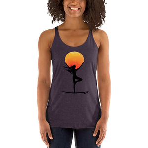 Tree pose shirt - Yoga Top - Reaching for the sun - tree pose - Women's Racerback Tank