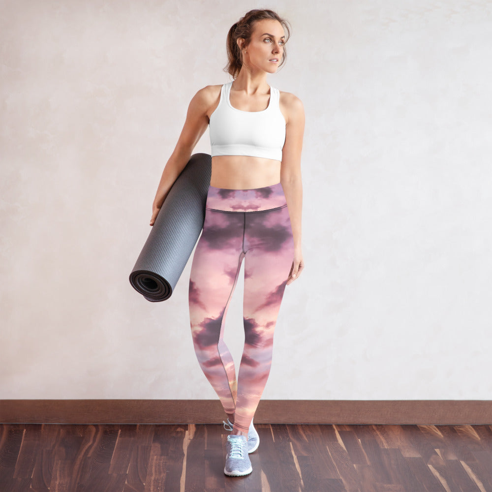 Pink sky yoga pants - Photographic print Yoga Leggings