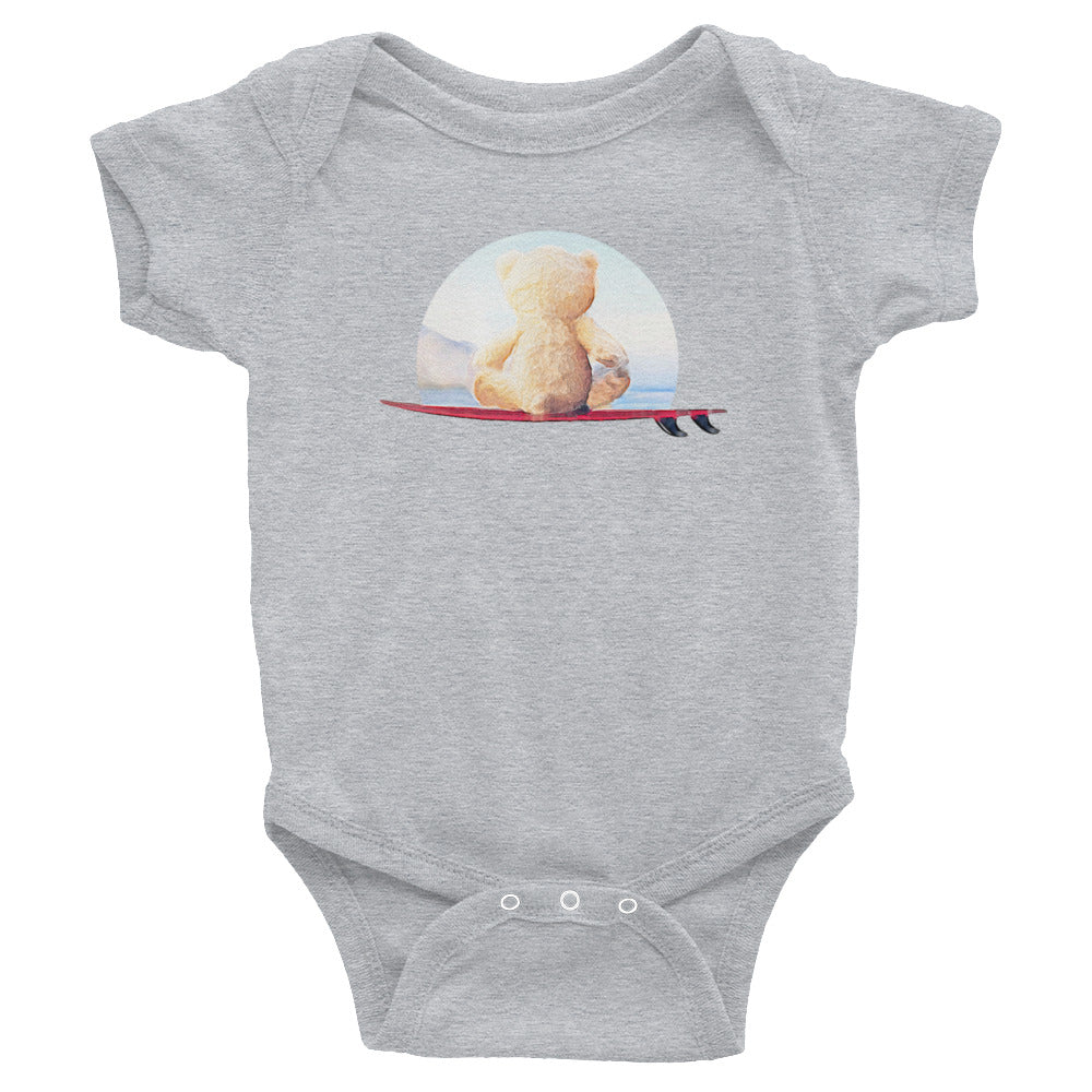 Yoga baby clothes teddy bear - Surf and yoga baby romper - meditating teddy bear