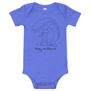 Baby on board baby surf bodysuit in blue