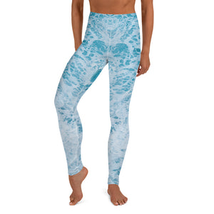 Ocean print yoga pants - Turquoise - Ocean sprite Yoga Leggings