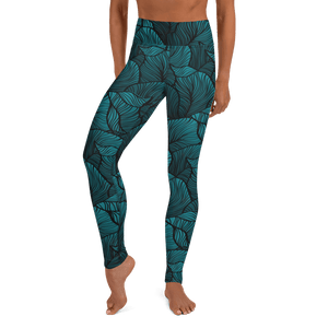 Exotic leaves yoga pants - Gentle leaves yoga pants - for nature yogis <3