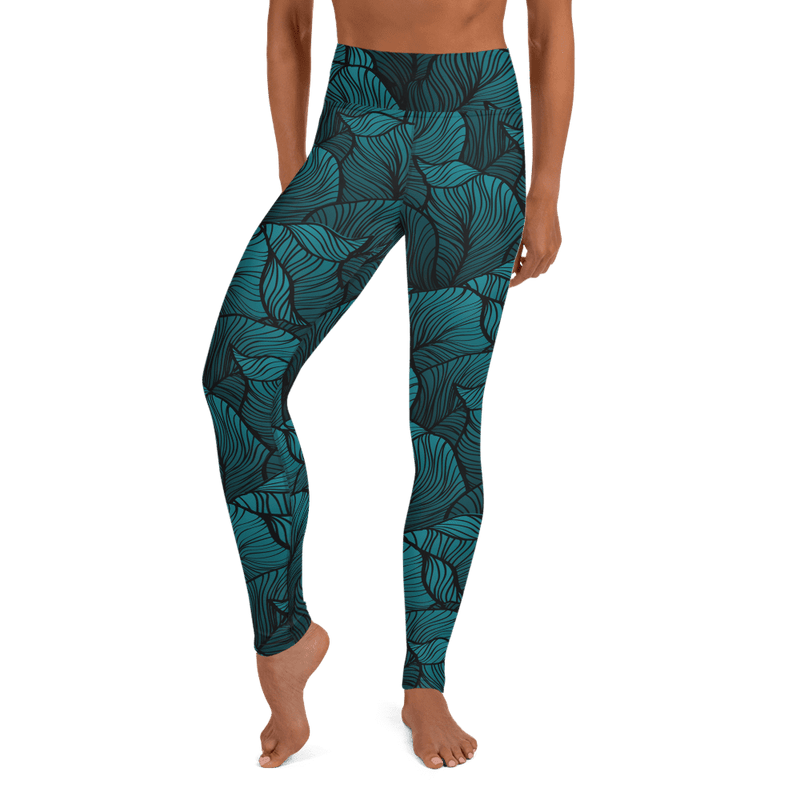 Exotic leaves yoga pants - Gentle leaves yoga pants - for nature yogis <3