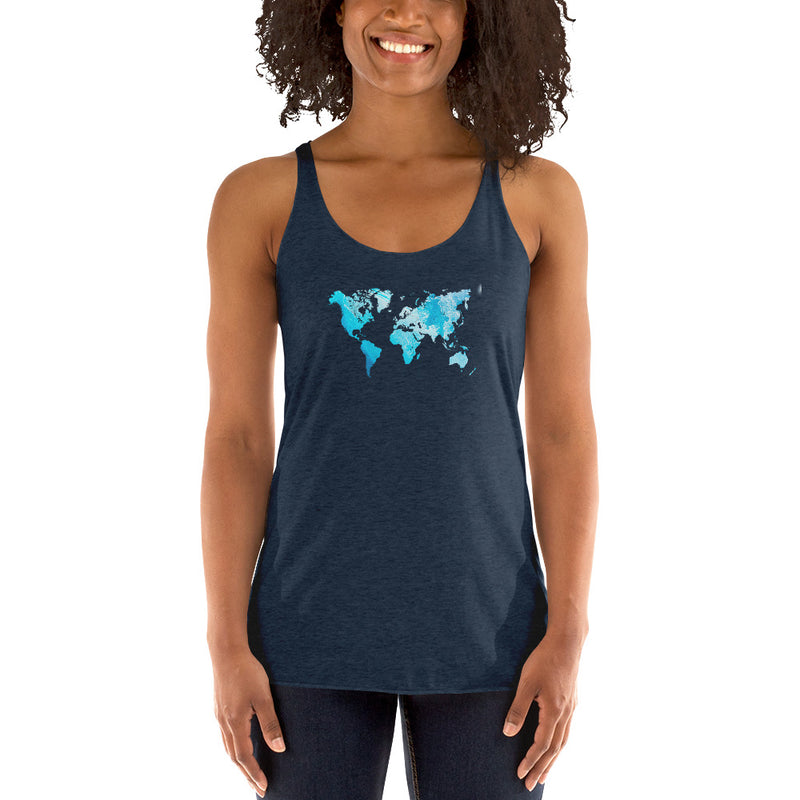 World map top - Blue world - Women's Racerback Tank