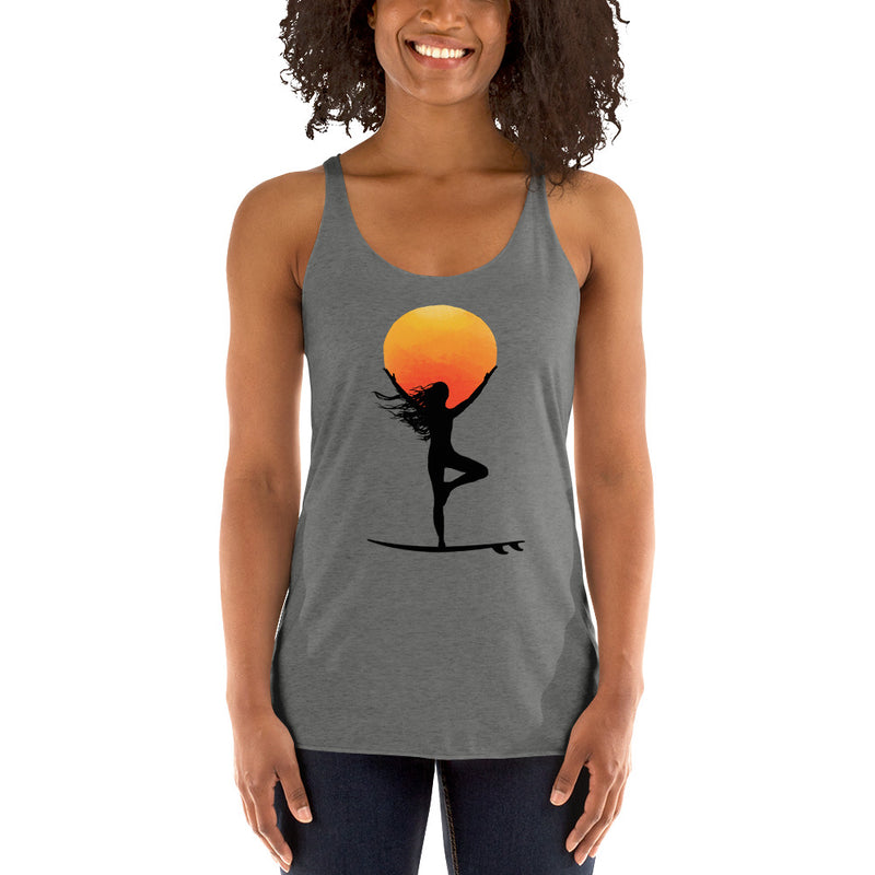 Tree pose shirt - Yoga Top - Reaching for the sun - tree pose - Women's Racerback Tank