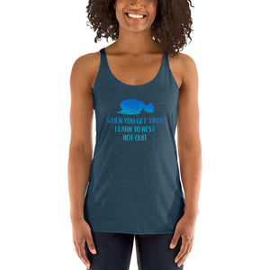 Rest don't quit shirt in blues - Women's Racerback Tank