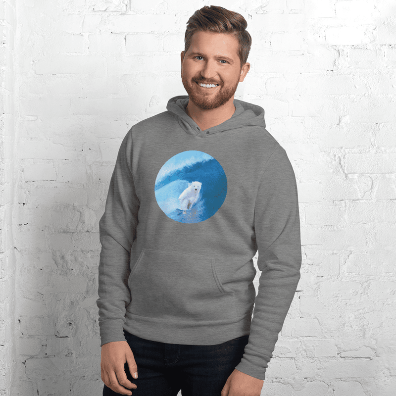 Cool bear surfingUnisex hoodie