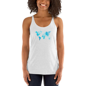 World map top - Blue world - Women's Racerback Tank