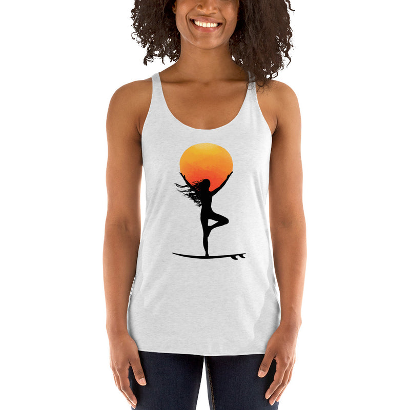 Tree pose shirt - Yoga Top - Reaching for the sun - tree pose - Women's Racerback Tank