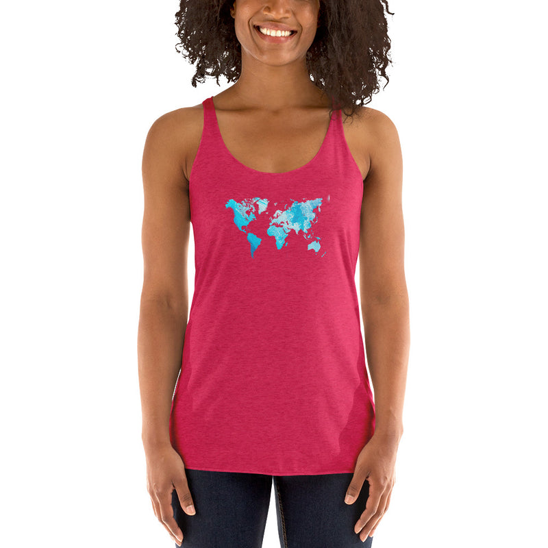 World map top - World map tank top for female travellers