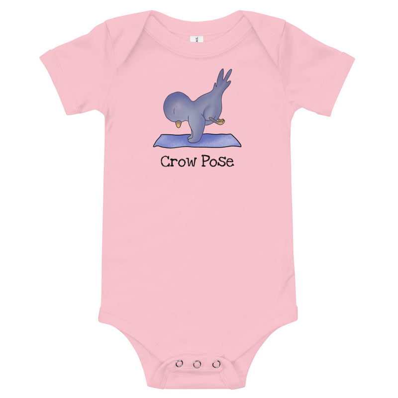 Crow pose baby bodysuit - Crow pose baby romper / baby bodysuit / like onesi. Yoga inspired baby clothing