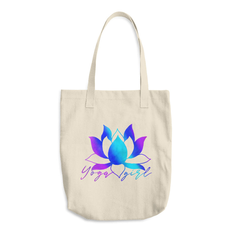 Rainbow lotus yoga girl organic tote bag - Rainbow lotus yoga girl Organic Cotton Tote Bag