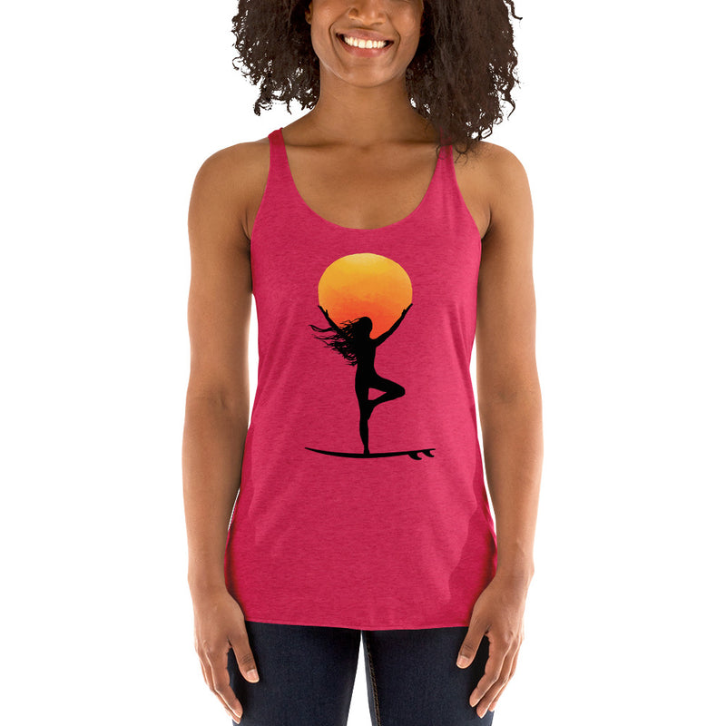 Tree pose shirt - Yoga Top - Reaching for the sun - tree pose - Women's Racerback Tank