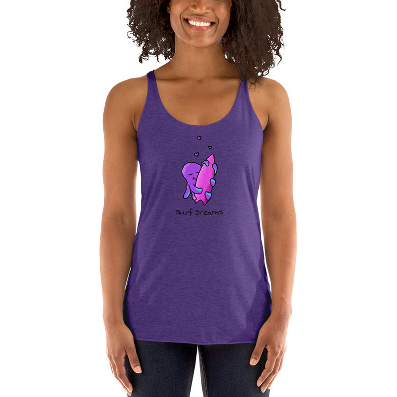 Surf dreams octopus hug women's racerback tank <3